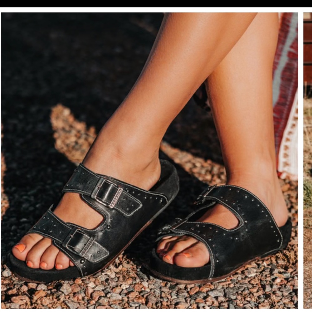Freebird Leather Sandals - Black with silver studs!